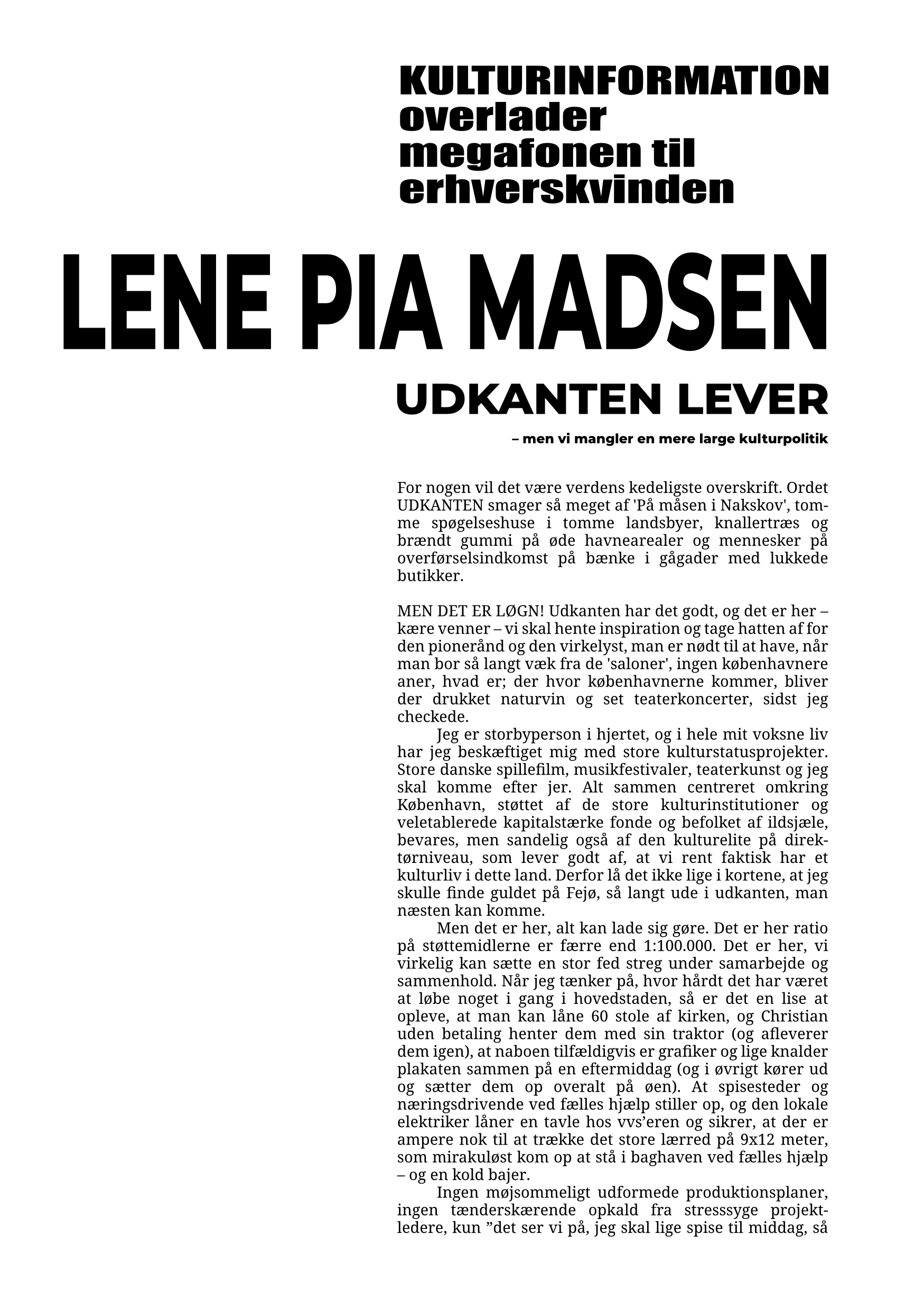 Tæt på Lene Pia Madsen