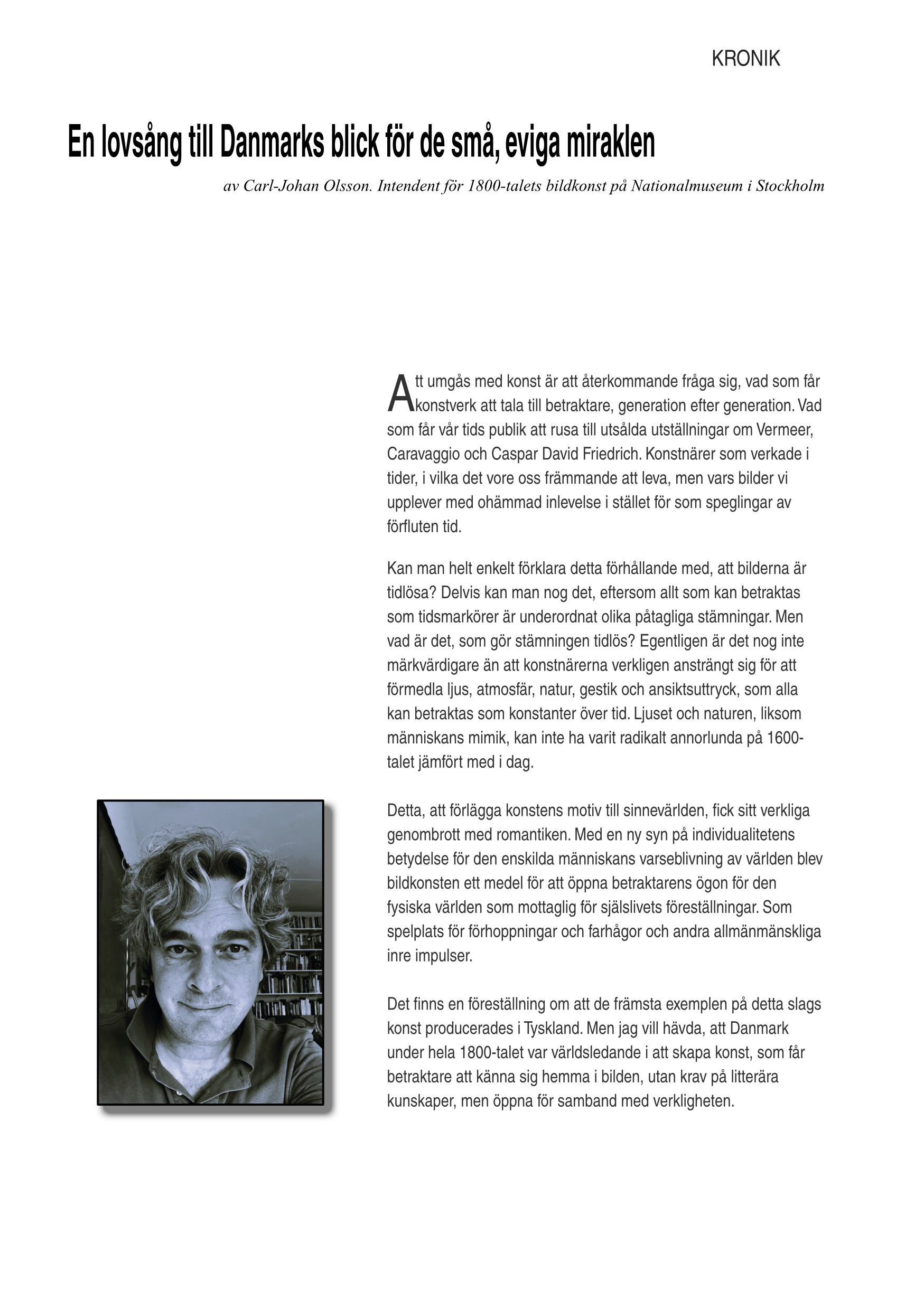Carl-Johan Olsson: Kronik om Guldalderen